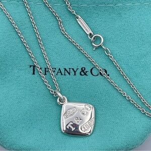 Tiffany & Co. 1837 Square Montage Cushion Pendant Necklace 925 Sterling Silver